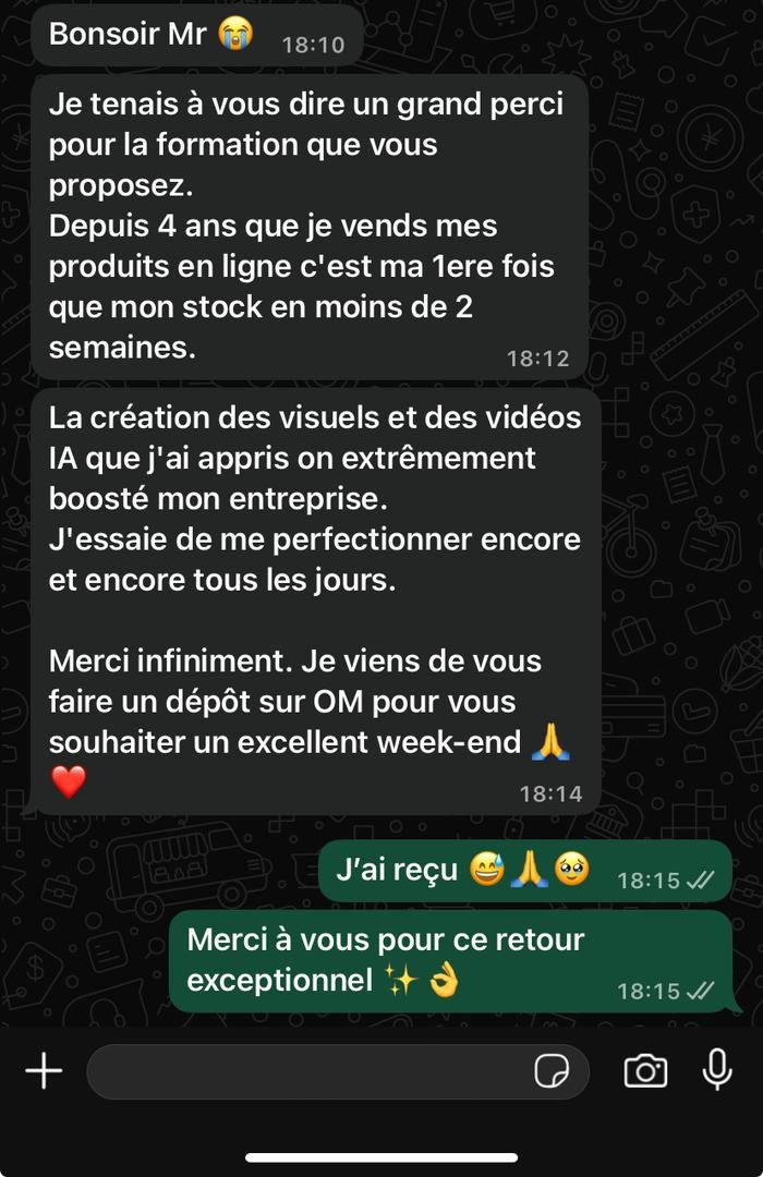 Témoignage — vendeur en ligne depuis 4 ans, stock écoulé en moins de 2 semaines grâce aux visuels IA